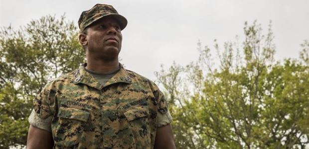 Marine Corps Gunnery Sgt. Kwan Cochrane, the maintenance administration chief with Marine Fighter Attack Training Squadron 501, was selected to receive the Geico Military Service Award. The award spotlights the valuable and lasting contributions made by enlisted service members. (Marine Corps photo by Cpl. Jonah Lovy)