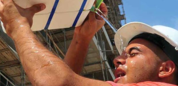 Whenever heat stress has escalated to heat exhaustion, medical services should be called and on-site cooling of the person should immediately begin. Heat stroke can occur suddenly, without any symptoms of heat exhaustion.