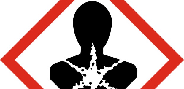The GHS classification and labeling system for chemicals uses this symbol to denote carcinogenic substances.