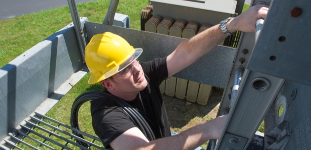New head protection models that offer a see-through visor on the bill of a hard hat is one way of allowing workers to see the hazards that may be lurking above them. (Bullard photo)