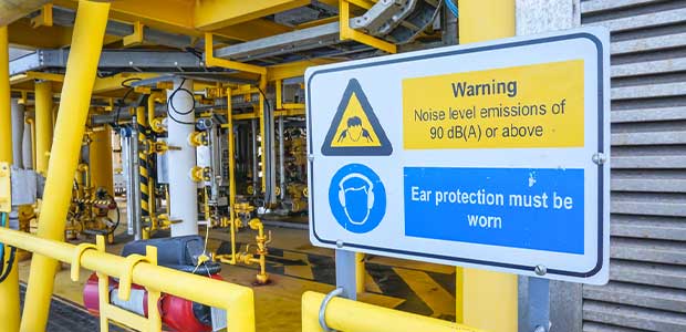 sign indicating a high noise environment