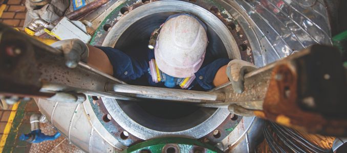 Worker in a Confined Space