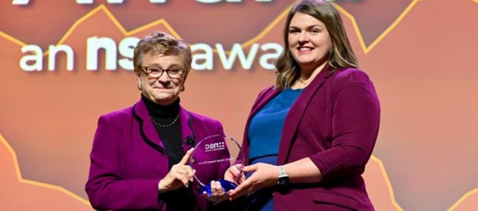 NSC CEO Lorraine Martin (left) and Marion Martin award-winner Sarah Futrell