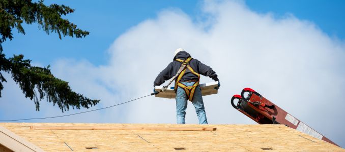 Roofer with Harness