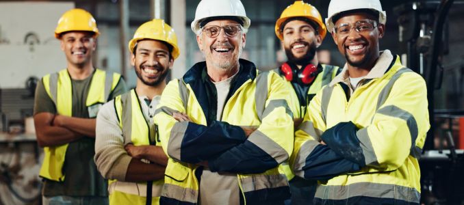 Group of Happy Construction Workers