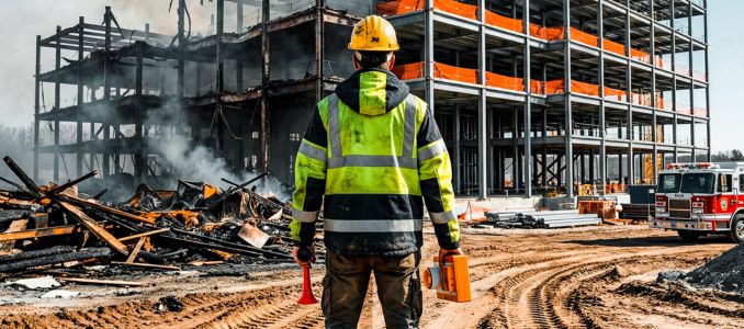 Construction worker at work site