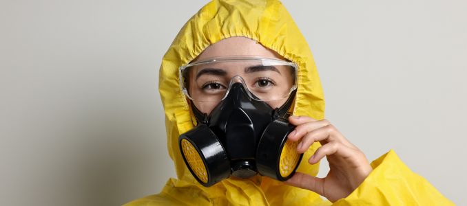 Professional wearing protective gear