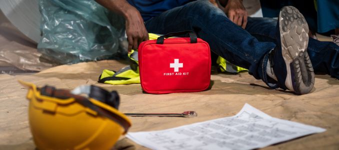 Worker being treated for injury