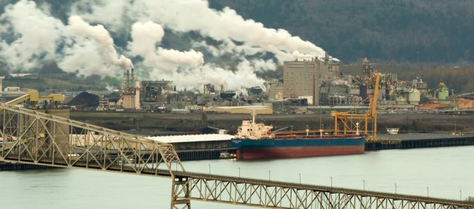 Industrial waterfront of Longview, Washington