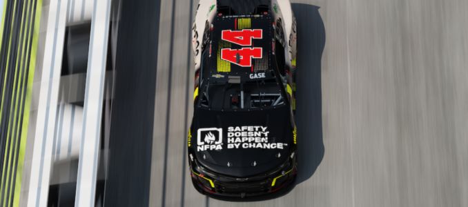 car at high speed on race track