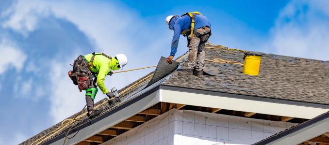 Construction professionals working at height