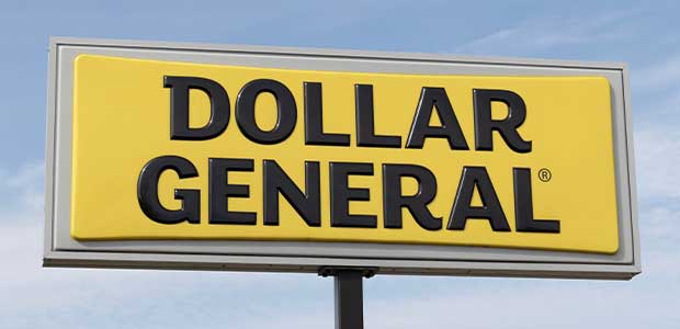 yellow Dollar General sign