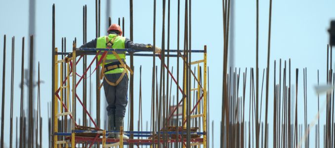 Lone Worker on a Scaffold