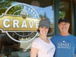 Kyra Bussanich, pastry chef at Crave Bake Shop, with columnist Robert Pater.