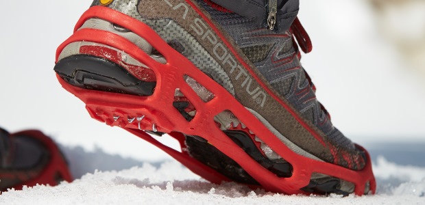 The key to transitional traction is having both good metal cleat traction and a well-designed rubber or rubber-like compound outsole tread. (STABILgear.com photo)