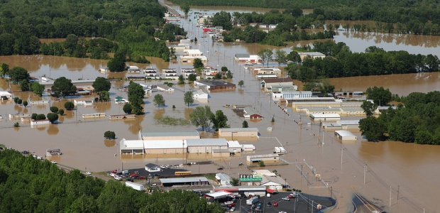 This FEMA photo taken May 4, 2010, shows the extent of flooding in downtown Nashville, Tenn. (David Fine/FEMA photo)
