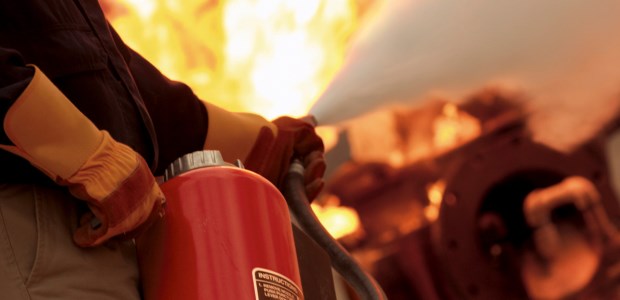To fight any fire effectively, the person operating the extinguisher must be able to move around easily and safely while holding the extinguisher. (Johnson Controls photo)