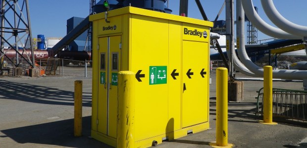 There are a number of challenging work settings that require specially engineered safety shower solutions—mining, oil refineries, petrochemical, bio-diesel and ethanol facilities, to name a few. (Bradley Corporation photo)