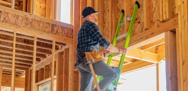 Make sure the weight rating of the ladder you choose is greater than your weight and all of the clothes, tools, and equipment you will be wearing/carrying. (Little Giant Ladder Systems photo)