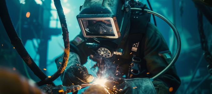 Welder with Respiratory PPE