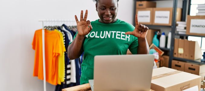 Volunteer Worker Using Sign Language