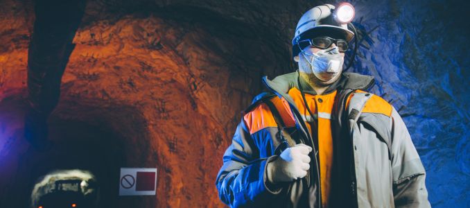 Miner inside mine