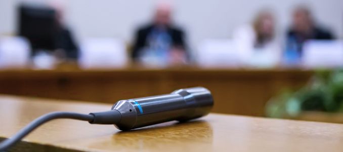 microphone laying on desk